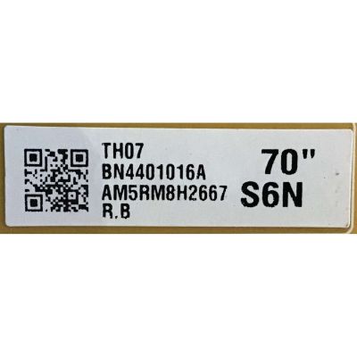 KIT DE TARJETAS PARA TV SAMSUNG / MAIN BN94-14106D / BN97-15621A / BN41-02662A / FUENTE BN44-01016A / L70S6N_RHS / BN4401016A / T-CON CV700U1-T01-CB-2 / E3CCBB7000030 / PANEL CY-GN070HGJV1H / MODELO UN70NU6070FXZA GA01  / UN70NU6900FXZA  - Imagen 3